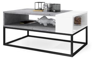 LYNX betón / biela, konferenčný stolík, moderný, loft