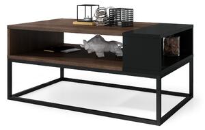LYNX hnedý dub / čierny, konferenčný stolík, moderný, loft