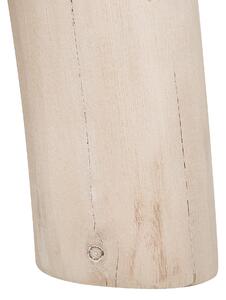 Podnožka béžová s čiernym dekoratívnym bavlneným pletením drevené nohy ozdobné strapce boho dizajn