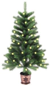Umelý vianočný stromček s LED 90 cm zelený