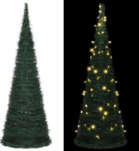 Rozkladací umelý vianočný stromček s LED reťazou zelený 180 cm
