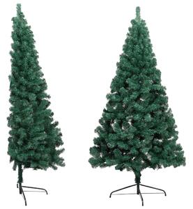 Umelý polovičný vianočný stromček s podstavcom,zelený 180cm,PVC