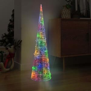 Akrylové dekoratívne pyramídové LED svetlo kužeľ farebné 120 cm
