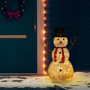 Dekoratívny vianočný snehuliak LED luxusná látka 90 cm