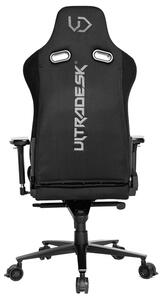Herné kreslo Ultradesk Throne - kov, látka, čierna, nosnosť 150 kg