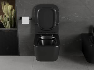MEXEN - Madox WC misa Rimless doska so spomaľovacím mechanizmom Slim, duroplast, čierna matná - 30154070