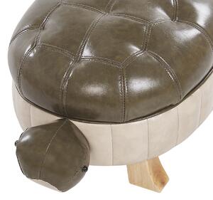 Zvieracia stolička korytnačka zelená drevené nohy, podnožka pre deti