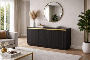 KOMODA CLAIRE 3D ČIERNA 154 cm