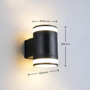 LED vonkajšie nástenné svietidlo Cusco, čierna, výška 14 cm, IP44 GX53-LED, Čierna, Plast, Nástenné svietidlo