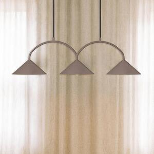 Globen Lighting závesné svietidlo CURVE, dĺžka 95 cm, hnedá, 3-pl., Hnedá / hrdzavá, Obývacia izba / jedáleň, kov, Vintage, Závesné svietidlo