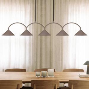Globen Lighting Závesné svietidlo CURVE, délka 165 cm, hnědá 5-pl., Hnedá / hrdzavá, Obývacia izba / jedáleň, kov, Vintage, Závesné svietidlo