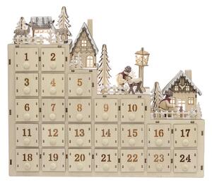 Bloomingville Vianočný adventný kalendár drevený s LED osvetlením - Winter wonderland