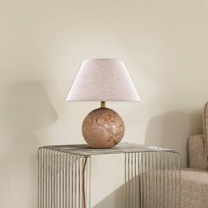 Globen Lighting stolová lampa Castello, ružová/béžová, výška 28 cm, Krémová / jantárovo žltá, Obývacia izba / jedáleň, Textil / látka / hodváb, Dizajn, Stojacie svietidlo