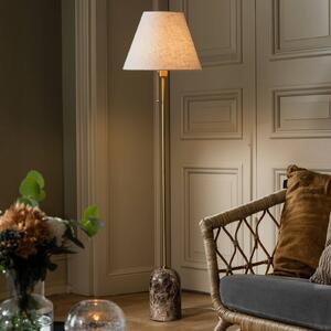 Globen Lighting stojacia lampa Gino, podstavec z mramoru, béžové, 145 cm, Krémová / jantárovo žltá, Obývacia izba / jedáleň, Textil / látka / hodváb, Dizajn, Stojaca lampa