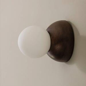 Nástenné svetlo Globen Lighting Torrano, hnedá, Ø 13 cm, IP44, Hnedá / hrdzavá, Obývacia izba / jedáleň, Drevo, Dizajn, Nástenné svietidlo