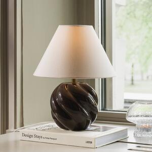 Globen Lighting stolová lampa DAHLIA, béžová/hnedá, výška 31 cm, Krémová / jantárovo žltá, Obývacia izba / jedáleň, Textil / látka / hodváb, Stojacie svietidlo
