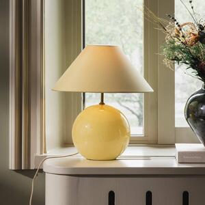 Globen Lighting stolová lampa IRIS, žltá/žltá, výška 39 cm, Žltá / oranžová, Obývacia izba / jedáleň, Textil / látka / hodváb, Vintage, Stojacie svietidlo