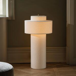 Globen Lighting stojacia lampa Noah, biela, výška 88 cm, textil, Biela / opálová, Obývacia izba / jedáleň, Textil / látka / hodváb, Škandinávsky, Stojaca lampa
