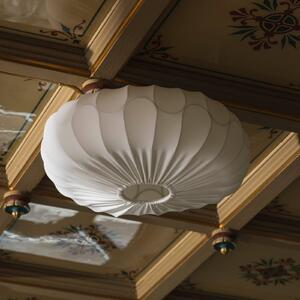 Globen Lighting Stropné svietidlo BLADVERK, biele, Ø 50 cm, textilné, Biela / opálová, Obývacia izba / jedáleň, Textil / látka / hodváb, Škandinávsky, Závesné svietidlo
