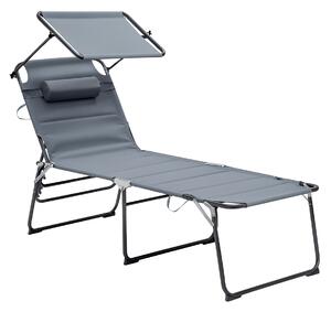 Aga Záhradné ležadlo XXL so strieškou Grey
