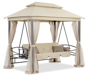 Huśtawka ogrodowa metalowa Nicea Premium Garden Point beżowa