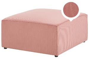 Taburet ružový menčestrové čalúnenie štvorcová podnožka moderný dizajn