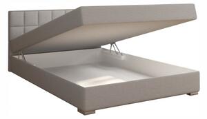 Boxpringová postel 140x200, světle šedá, FERATA KOMFORT