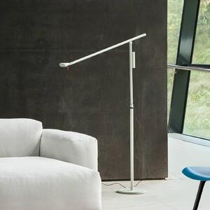 HAY LED stojacia lampa Fifty-Fifty, sivá, výška 135 cm, stmievateľná, Hliník / sivá / zinok, Obývacia izba / jedáleň, Hliník, Dizajn, Stojaca lampa