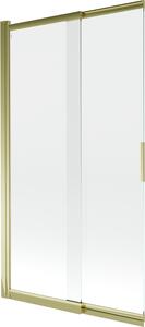 Mexen Fox, 2-krídlová vaňová zástena 100x150 cm, 5mm číre sklo, zlatý lesklý profil, 891-100-002-50-00