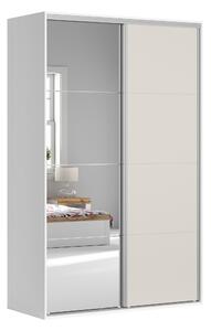 NovýNábytok.sk Šatníková skriňa BRW Flex 245 (biela+ kašmír) (so zrkadlom). Vlastná spoľahlivá doprava až k Vám domov. 1157688