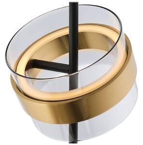 LED stojaca lampa Inside, mosadzno-sivá, výška 146 cm, Hliník / sivá / zinok, Obývacia izba / jedáleň, kov, Stojaca lampa