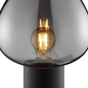 Stolová lampa Ligari, čierna/dymovo sivá, výška 28 cm kov/sklo, Hliník / sivá / zinok, Obývacia izba / jedáleň, Sklo, Stojacie svietidlo