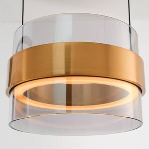 LED závesné svietidlo Inside, mosadzno-šedá, Ø 22 cm, Hliník / sivá / zinok, Obývacia izba / jedáleň, kov, Skupinové svietidlá