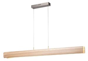 LED závesné svietidlo Monterra, dĺžka 100 cm, svetlo hnedá, drevo, Svetlé drevo, Obývacia izba / jedáleň, Drevo, Závesné svietidlo