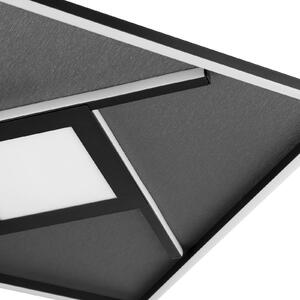 Stropné LED svetlo Hardy, dĺžka 46 cm čierna matná kov/textil, Čierna, Obývacia izba / jedáleň, Textil / látka / hodváb, Moderný, Stropné svetlo
