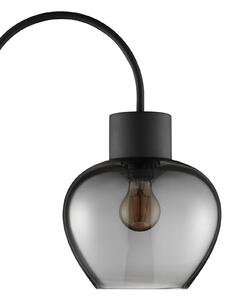 Stojacia lampa Ligari, čierna/dymovo sivá, výška 164 cm kov/sklo, Hliník / sivá / zinok, Obývacia izba / jedáleň, Sklo, Stojaca lampa