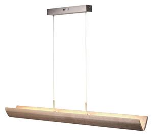 LED závesné svietidlo Monterra, dĺžka 132 cm, hnedé, drevo, Svetlé drevo, Obývacia izba / jedáleň, Drevo, Závesné svietidlo
