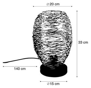 Dizajnová stolná lampa medená 30 cm - Sarella