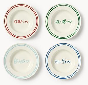 Porcelánové taniere na cestoviny's dekoračným motívom Tutti, 4 ks