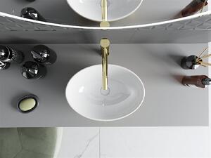 MEXEN - Elza umývadlo na dosku, 40 x 33 cm - biela/zlatá - 21014006