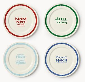 Porcelánové plytké taniere's dekoračným motívom Tutti, 4 ks