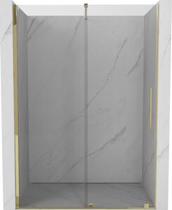 Mexen Velar, posuvné dvere do otvoru 150x200 cm, 8mm číre sklo, zlatá lesklá, 871-150-000-01-50