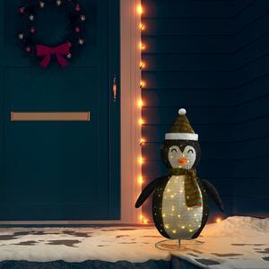 Ozdobná vianočná figúrka tučniaka LED luxusná látka 90 cm