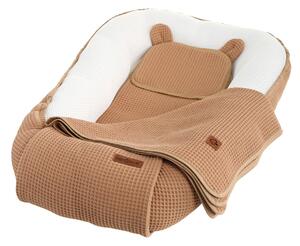 MAXMAX Hniezdočko (kokon) pre bábätko - BABYMAM AIR 3D SAFE SLEEP SET - cappuccino