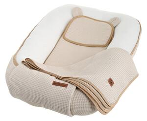 MAXMAX Hniezdočko (kokon) pre bábätko - BABYMAM AIR 3D SAFE SLEEP SET - béžové