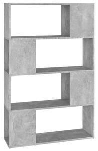 Knižnica/deliaca stena betónovo sivá 80x24x124,5cm drevotrieska
