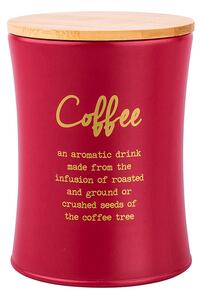 Červená dóza s viečkom na kavu a čaj, 11x15 cm Farba: Káva