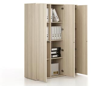 Kancelárska skriňa FRAME, 3x dvere, 1299 x 450 x 1735 mm, PUSH-lock, dub prírodný