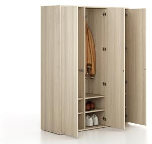 Šatníková skriňa FRAME, 3 oddiely, 1299 x 450 x 1735 mm, PUSH-lock, dub prírodný