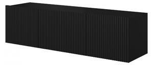 Závesný TV stolík Nicole 150 cm - čierny / čierny mat
